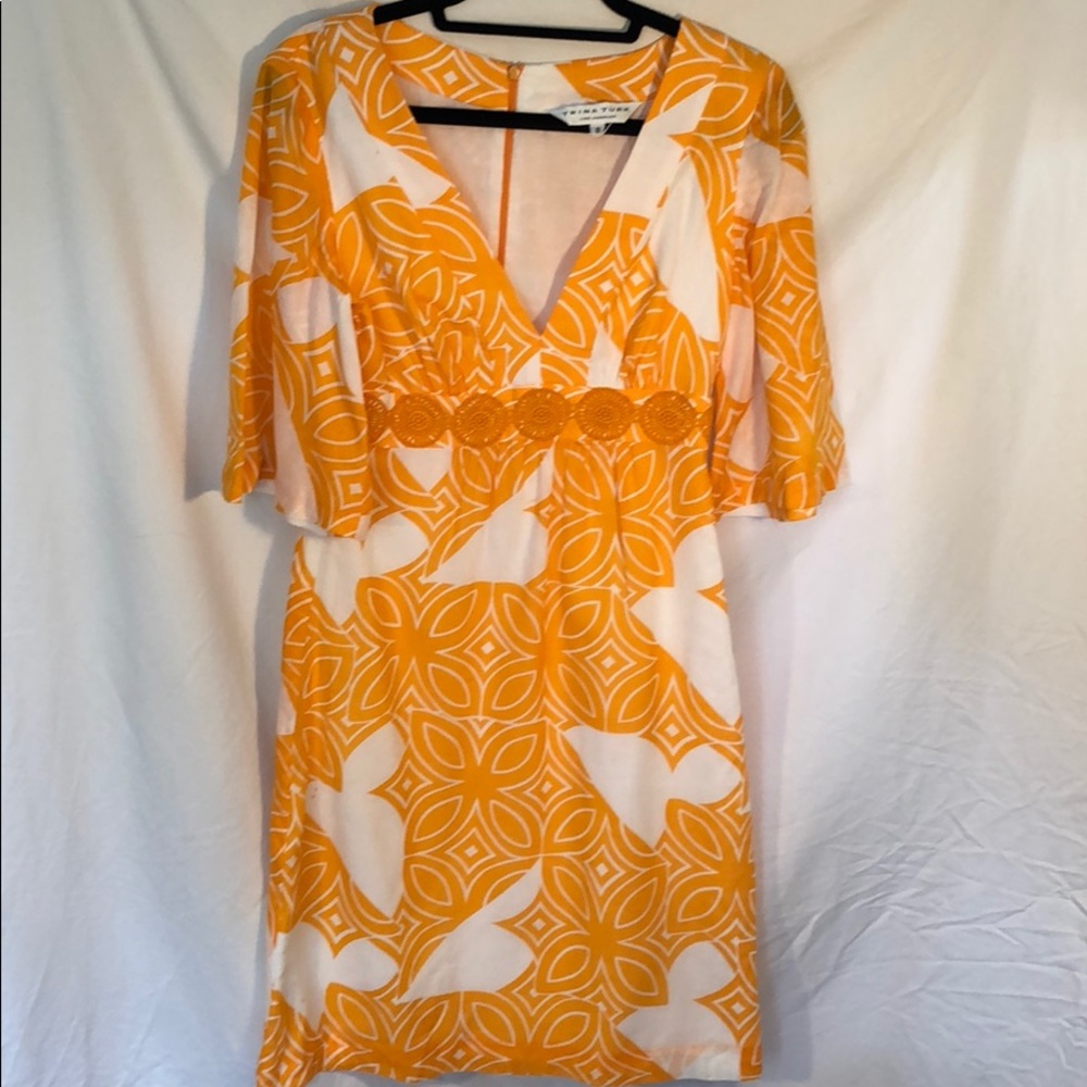 VINTAGE Orange Flower Dress